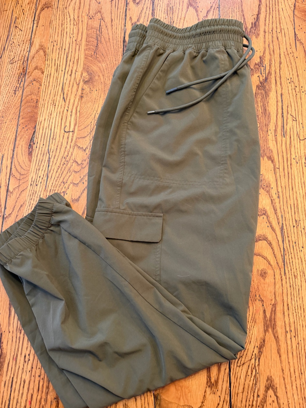 Womans Olive Green Cargo Jogger Pants Sz L